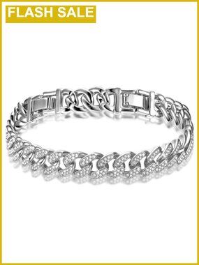 Women's Cuban Link Anklet Rhinestone Zinc Alloy Adjustable Ankle Bracelet